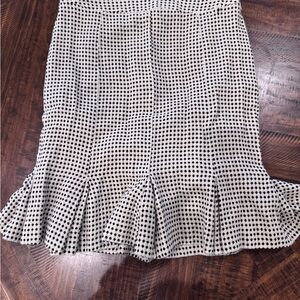 LOFT Black and Cream Checkered Pencil Skirt